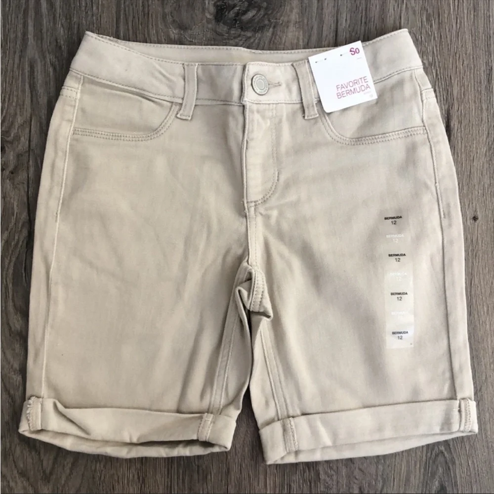 Girls khaki bermuda shorts
